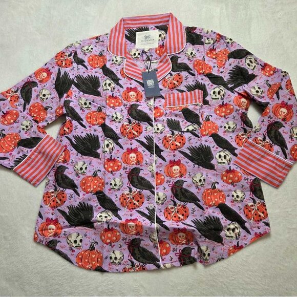 New L Printfresh x Anthropologie Sleepy Hollow long-sleeve Halloween pajama set - Picture 4 of 11